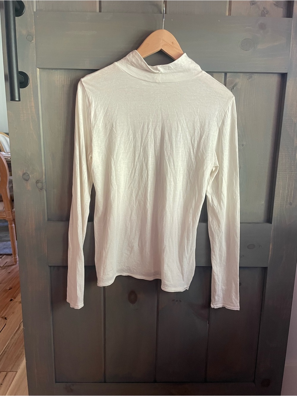 Anthropologie Off-White Long Sleeve Mock Neck Tee